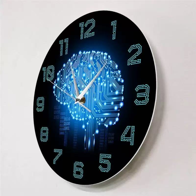 The Office It Tech - Horloge murale Tech Brain, code binaire,