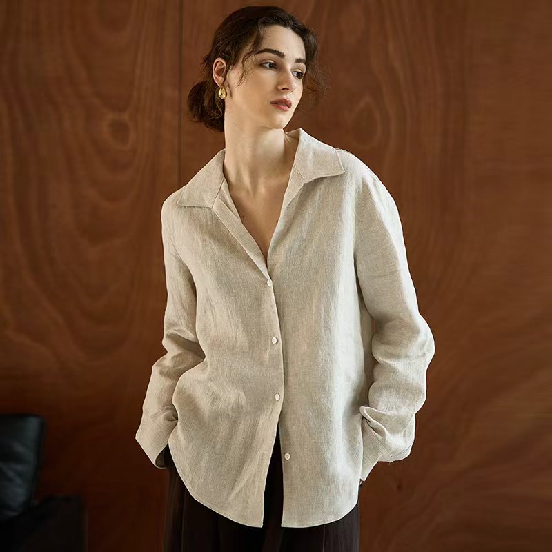 Office High Tech - Chemise pour femme 100% lin à