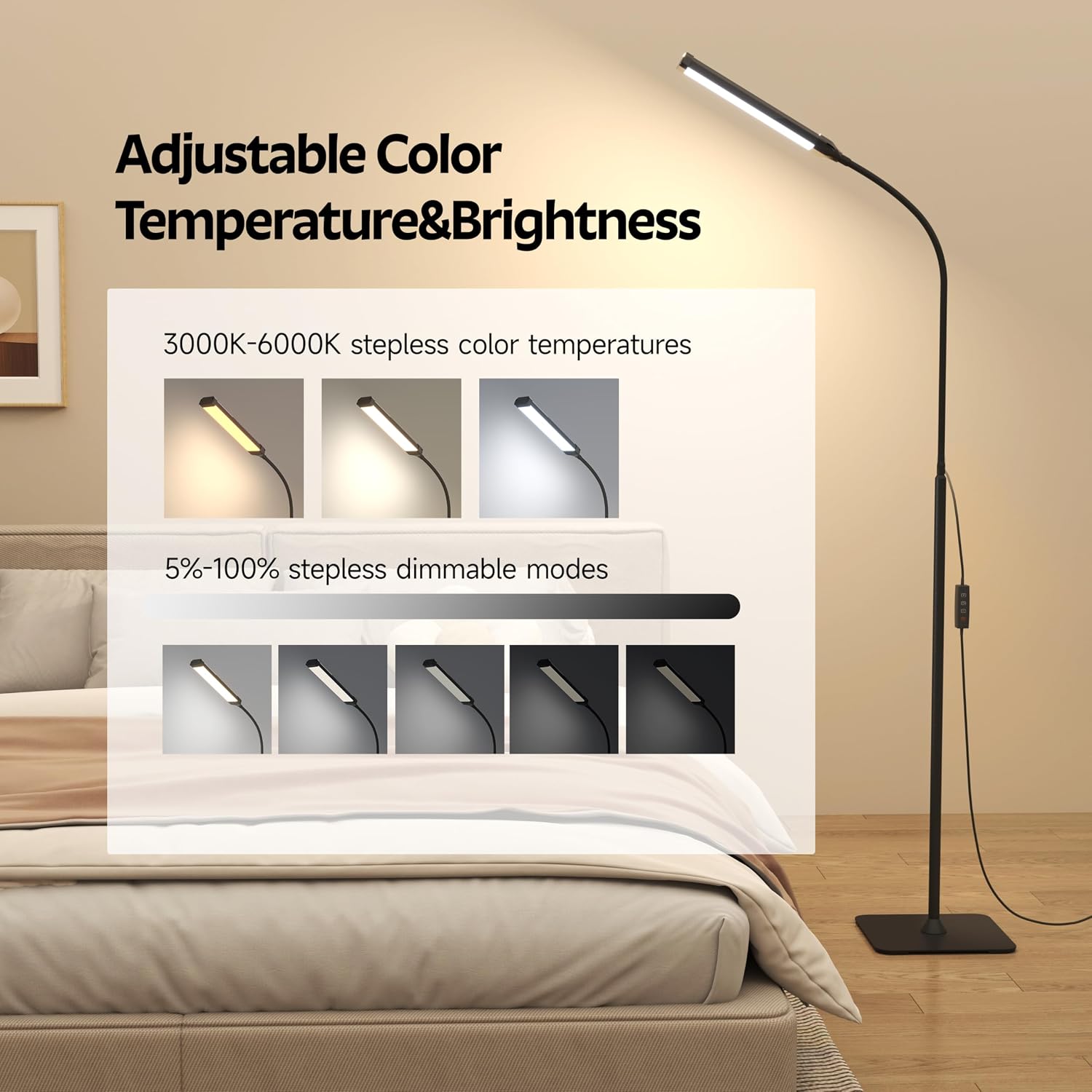 Lampe sur pied à 120 LED, lamp - Office Tech Flexible avis et prix