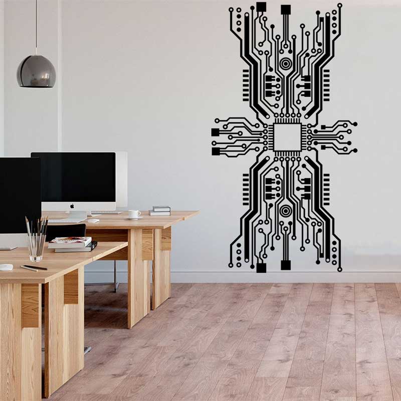 Autocollant mural de puce de c - The Office It Tech avis et prix