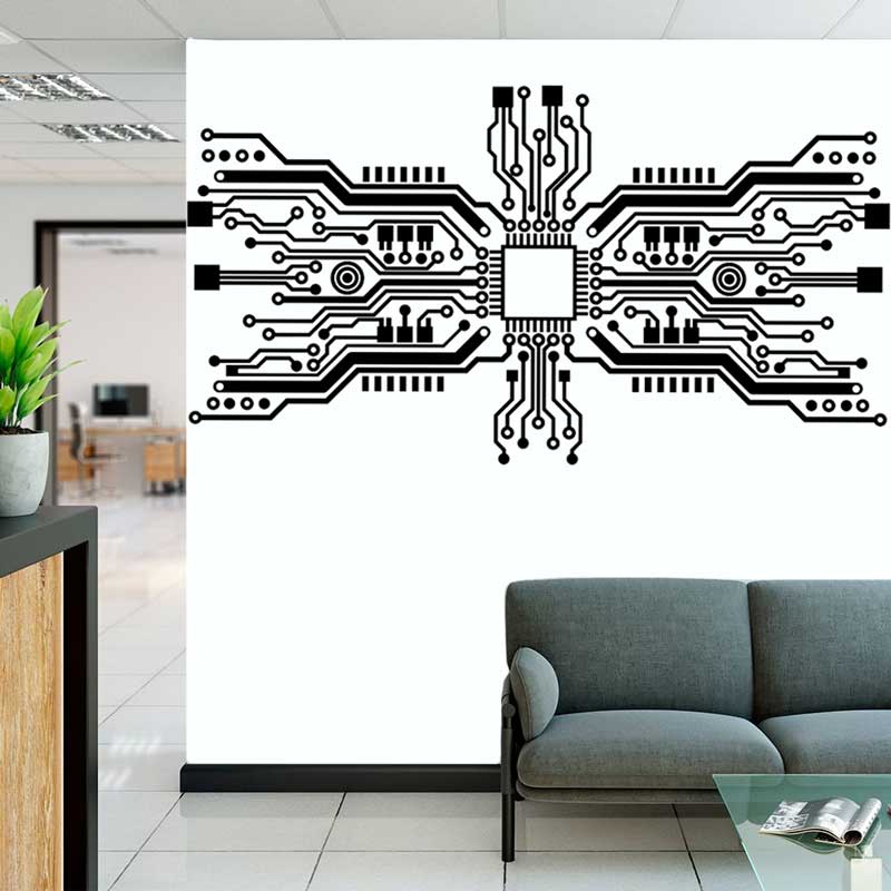 Autocollant mural de puce de c - The Office It Tech avis et prix